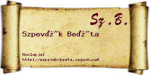 Szpevák Beáta névjegykártya