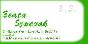 beata szpevak business card